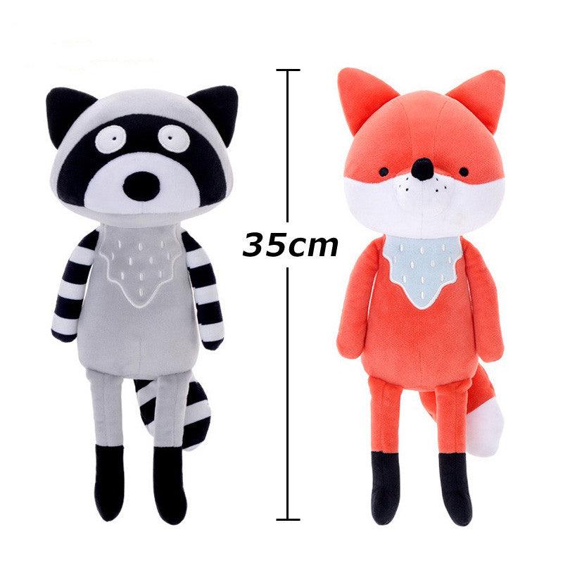 14" Fox and Racoon Best Friends Plush Toys