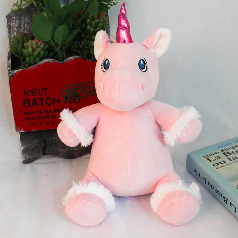 Poupée en peluche licorne rose apaisante de 12 pouces