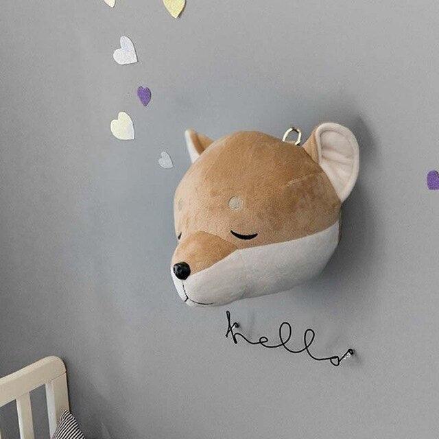 Creative stuffed animal wall decoration for children's room