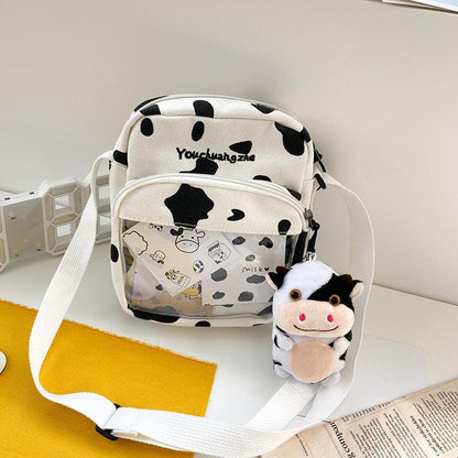Small Clear Canvas Purse with Cute and Funny Cow Card