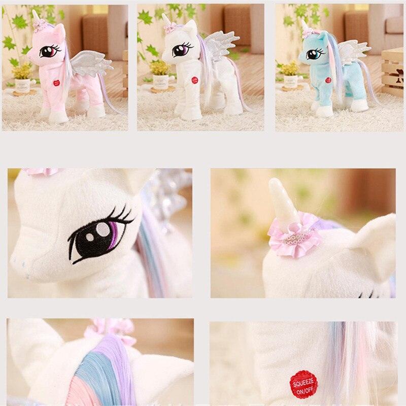 Electric Walking Unicorn Plush Toy, Electronic Music Unicorn Stuffed Animal for Children