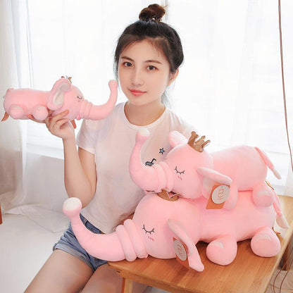 Pink Elephant Plush Toy for Baby Showers and Kids
