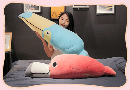 Plush Parrot Flamingo Toucan Toys Pillow