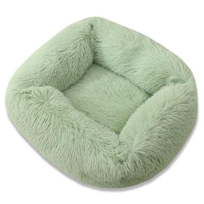 Square Dog and Cat Bed for Medium-Sized Pets, Super Soft, Warm, Fuzzy and Comfortable