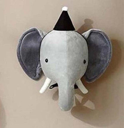 Cute Animals Elephant Head Stuffed Plush Doll Children's Room Decoration