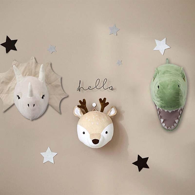 Creative stuffed animal wall decoration for children's room