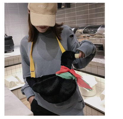 Plush duck shoulder bag