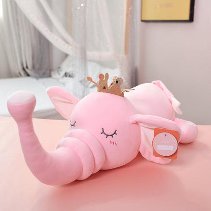 Jouet en peluche éléphant rose pour les douches de bébé et les enfants