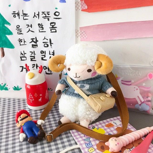 Cute Sheep Plush Animal Shoulder Bag