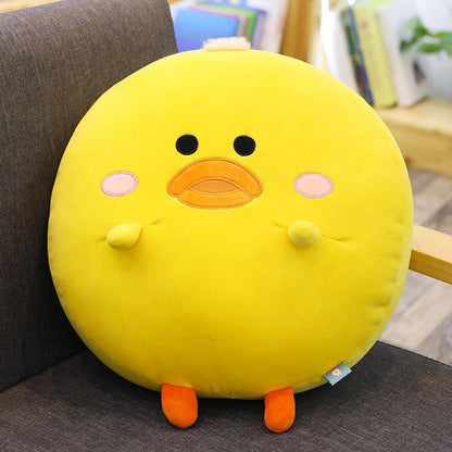 Round animal plush pillow