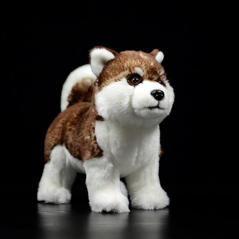 Peluche réaliste Husky marron