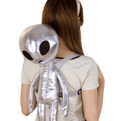 Sac à dos en peluche Alien métallisé