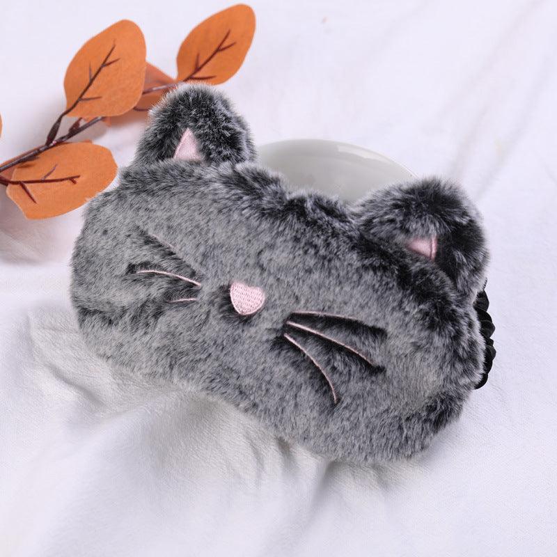 Masque pour les yeux du chat gris en peluche