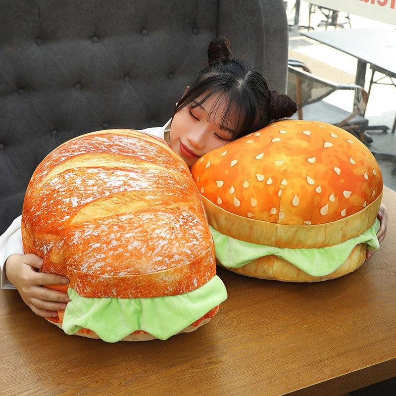 Sandwich et Hamburger en peluche pour coussin de siège