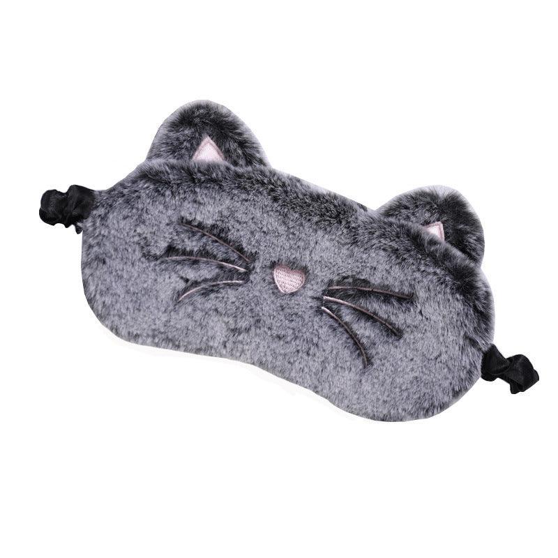 Masque pour les yeux du chat gris en peluche