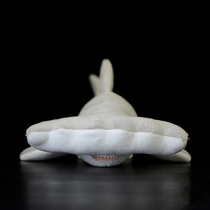 Realistic gray hammerhead shark plush toy