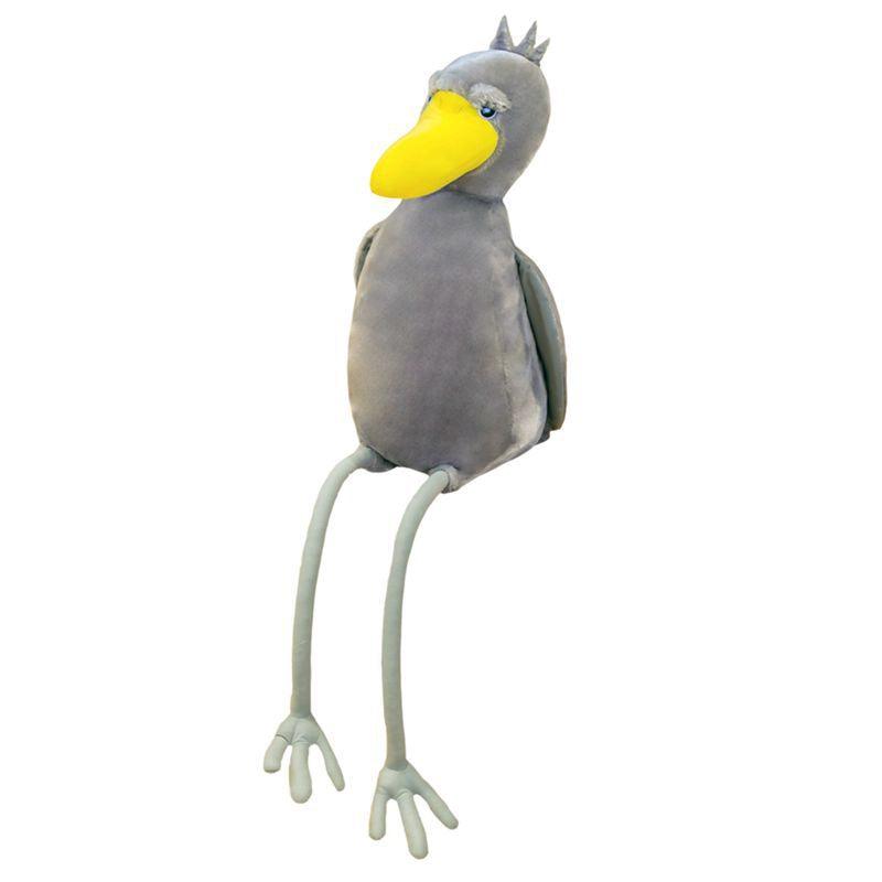 Oiseau cigogne gris en peluche douce