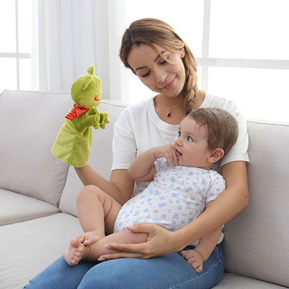 Cartoon hand puppets (monkey, frog, duck)