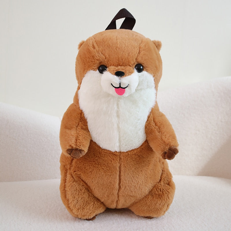 Adorable sac à dos Loutre en peluche