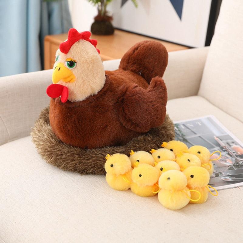 Jouet en peluche nid de poule mignon et réaliste