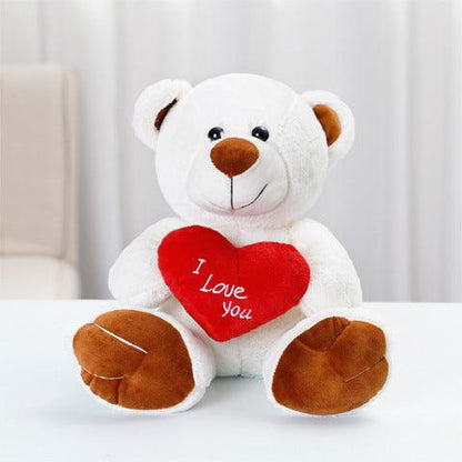 Hug Bear Plush Doll with Bow Tie and Hearts