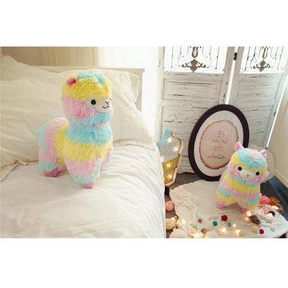 Peluche Alpaga arc-en-ciel