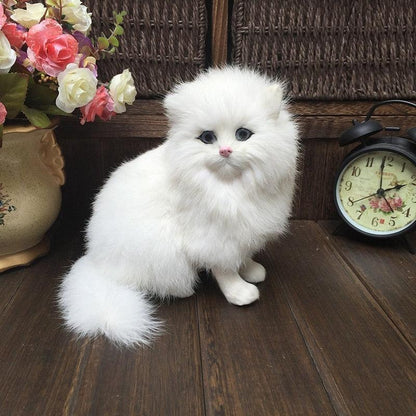 Jouets en peluche réalistes pour chats persans blancs