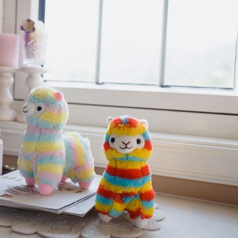 Rainbow alpaca doll plush toy