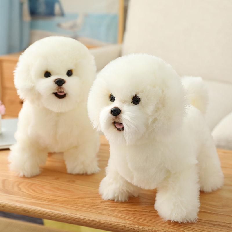 Peluche chien bichon frisé