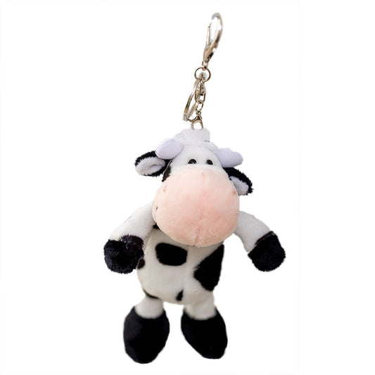 Mignon petit jouet en peluche avec porte-clés en forme de vache