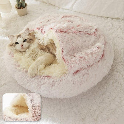 Lit adorable et douillet en forme de grotte pour chat