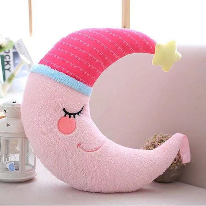 Adorable plush moon pillow