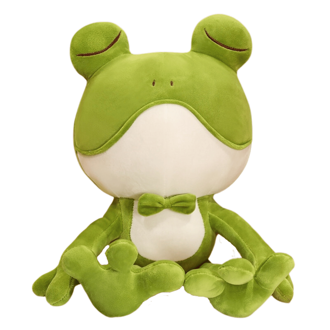 Peluche grenouille verte endormie