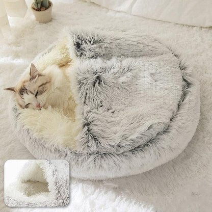 Lit adorable et douillet en forme de grotte pour chat