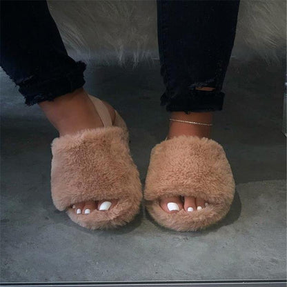 Plus Size Thick Bottom Plush Slippers