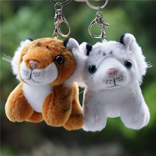 Porte-clés tigre en peluche Kawaii