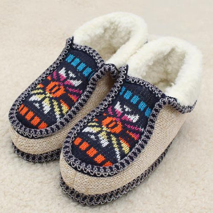 Chaussons en peluche tricotés aztèques