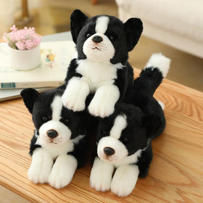 Realistic Border Collie dog plush toy