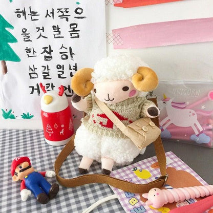 Cute Sheep Plush Animal Shoulder Bag