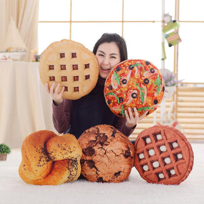 Oreillers en peluche amusants en forme de biscuits et de pizzas