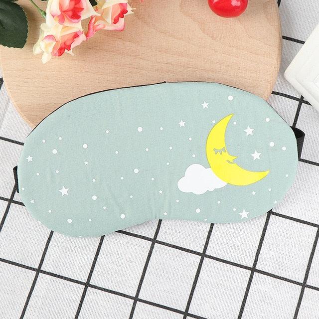 Masque de sommeil pour la lune, les nuages et la nuit étoilée en dessin animé