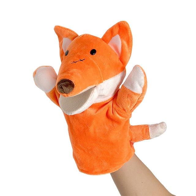 Educational finger puppets in the shape of soft animals