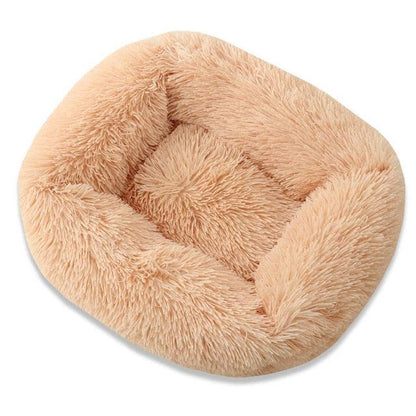 Lit carré pour chien et chat pour animaux de taille moyenne, super doux, chaud, pelucheux et confortable