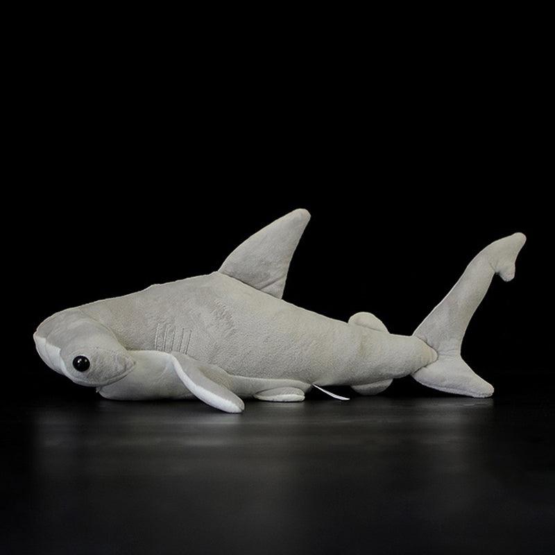 Realistic gray hammerhead shark plush toy