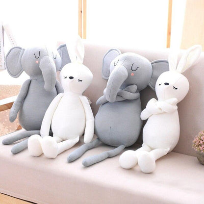 19.5" elephant and rabbit pillows for children