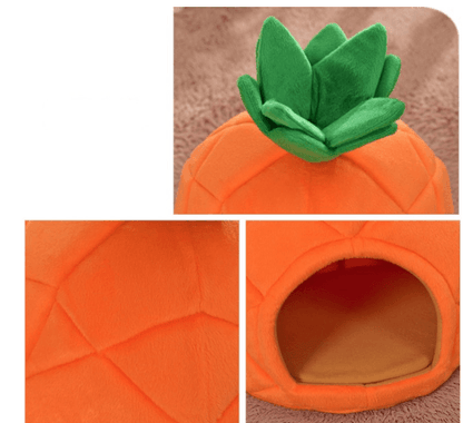 Orange Pineapple Cat Bed