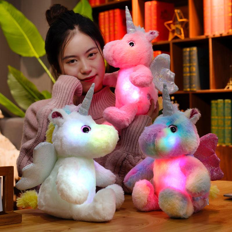 Peluche Licorne de dessin animé lumineuse