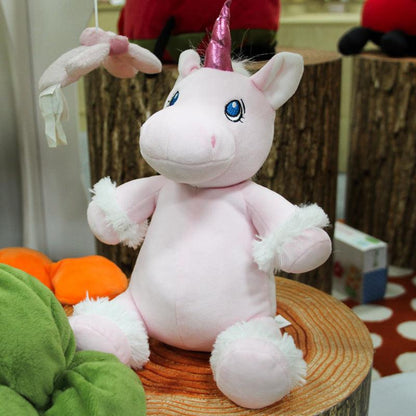 Poupée en peluche licorne rose apaisante de 12 pouces