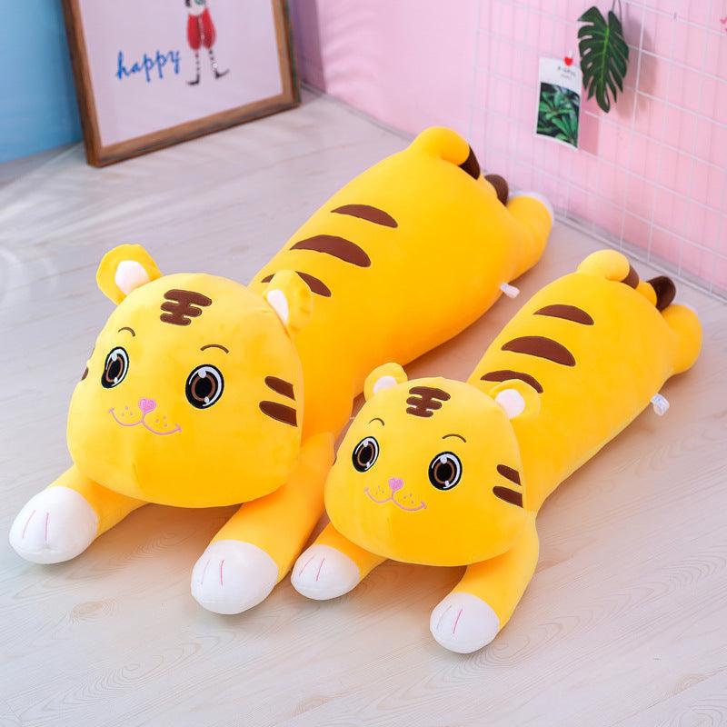 Jouet en peluche tigre géant couché long oreiller