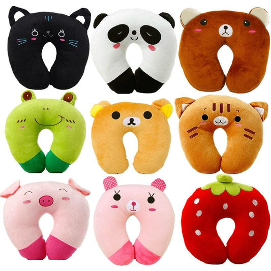 9 couleurs d'oreillers en peluche en forme de U pour animaux